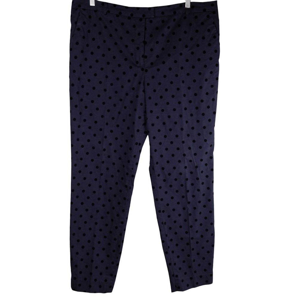 Soft Surroundings Womens Delano Polka Dot Trousers Size 16 Cotton/Spandex‎